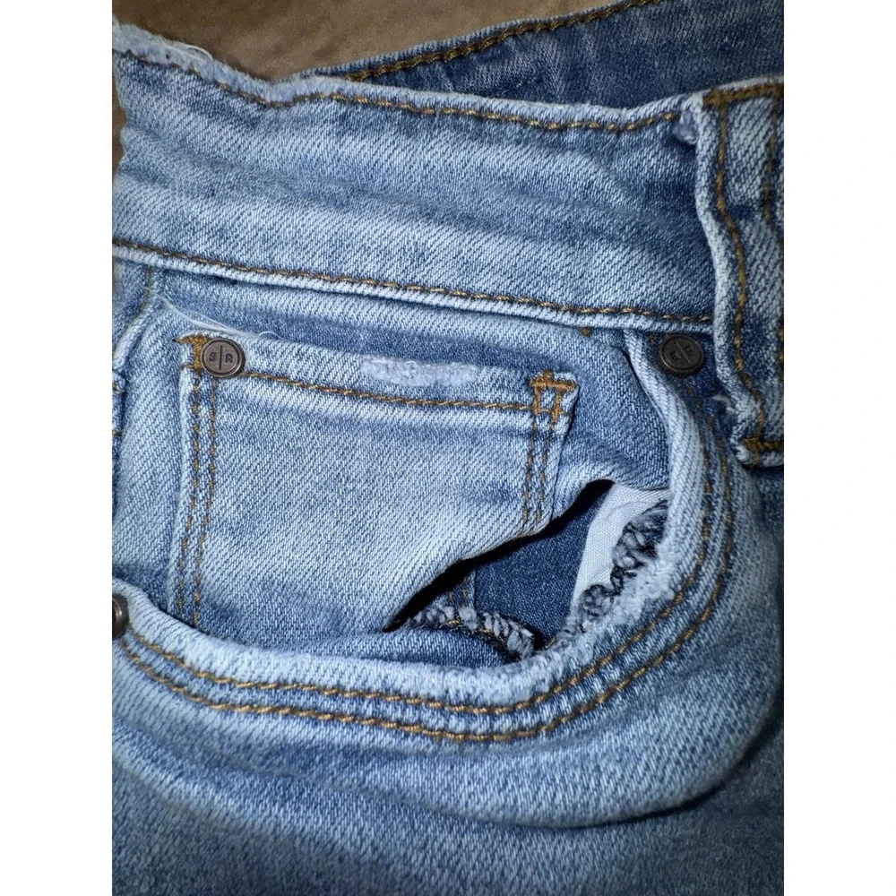 BP Jeans Womens Size 26 Med Blue Wash Raw Hem Stretch Denim Pants